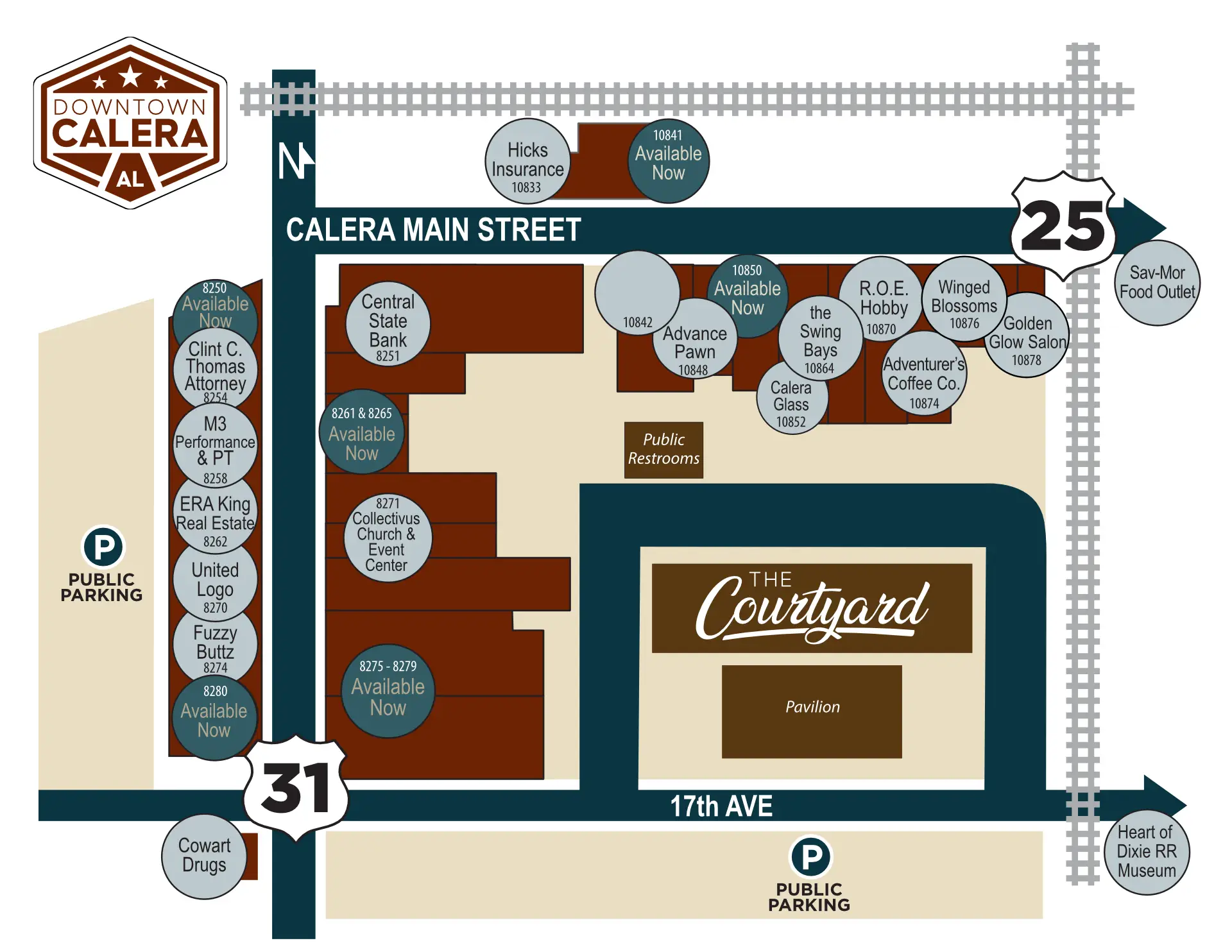 Calera MainSt District Map 2026 Color